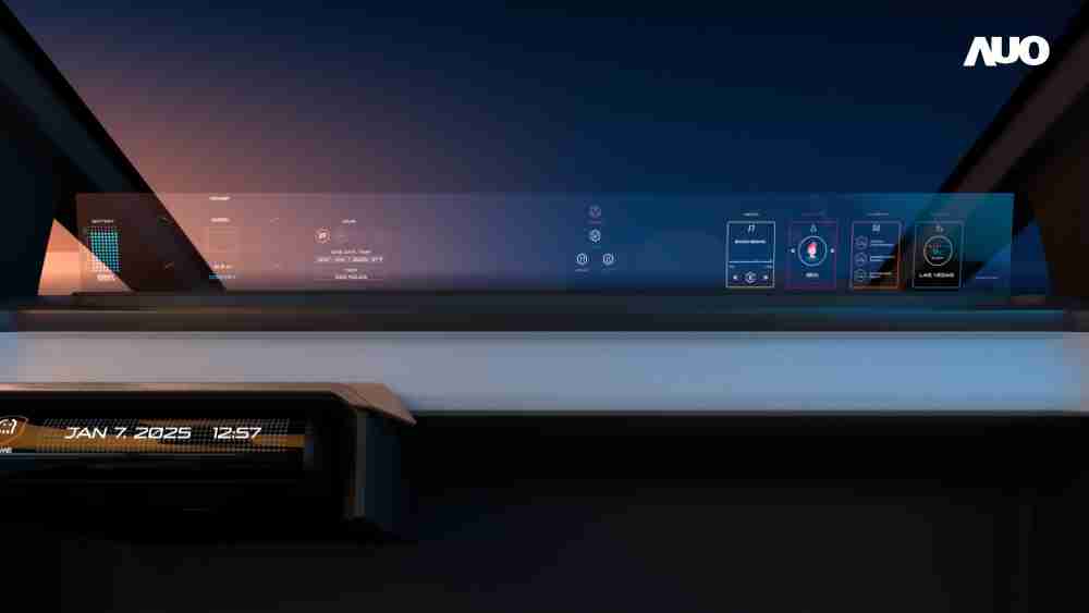 口袋牛店无界透明显示接口(Horizon Image Glass)透过车运算方案整合仪表板、、、、中控台及副驾显示器，，，一体式全景呈现，，，，提供乘用者清晰的前方视野、、、、行车必要信息与娱乐功能